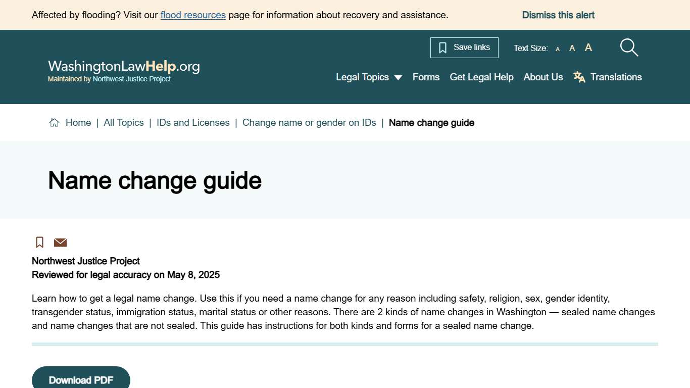 Name change guide | Washington Law Help